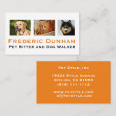 Cartes de visite pour promeneurs de chiens et gard (Devant / Derrière)