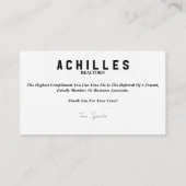 Cartes de visite pour Realtors, Agent de prêt, Age (Dos)