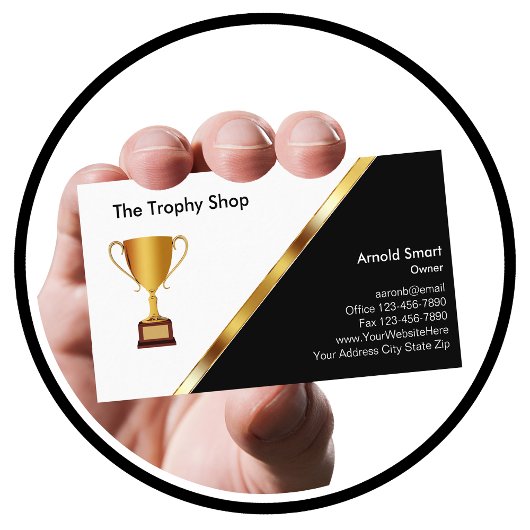 Cartes de visite pour récompenses de trophée