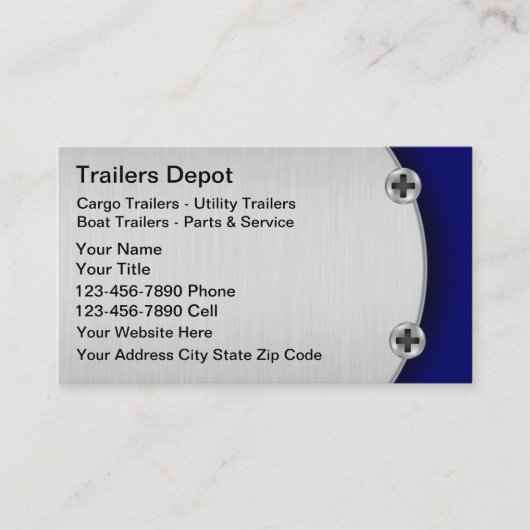 Cartes de visite pour remorques (Devant)