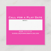 Cartes de visite pour rendez-vous de jeu pour mama (Dos)