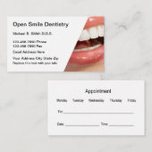 Cartes de visite pour rendez-vous dentaire (Devant / Derrière)
