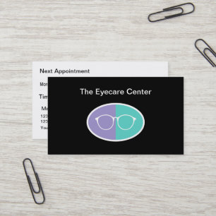 Cartes de visite pour rendez-vous d'optométriste d