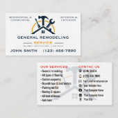 Cartes de visite pour rénovation de maison (Devant / Derrière)