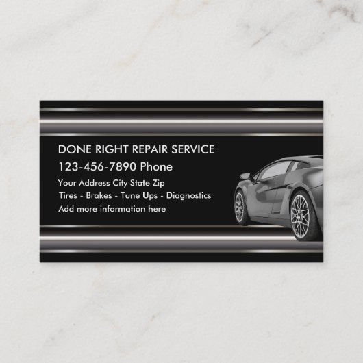 Cartes de visite pour réparation automobile cool (Devant)