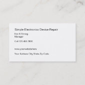 Cartes de visite pour réparation simple d'électron (Dos)