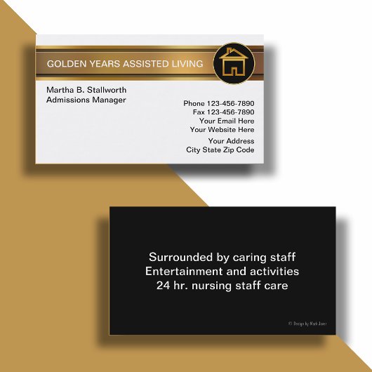 Cartes de visite pour résidence avec services