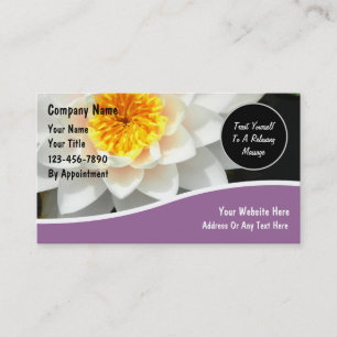Cartes de visite pour salon de massage