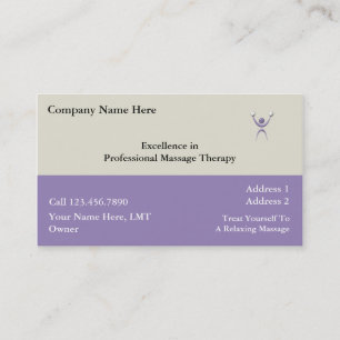 Cartes de visite pour salon de massage