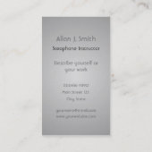 Cartes de visite pour saxophonistes (Dos)