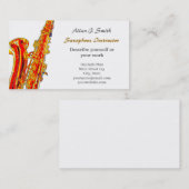 Cartes de visite pour saxophonistes (Devant / Derrière)