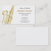 Cartes de visite pour saxophonistes (Devant / Derrière)