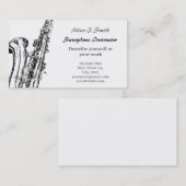 Cartes de visite pour saxophonistes (Devant / Derrière)