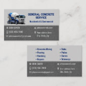 Cartes de visite pour service de béton (Devant / Derrière)