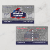 Cartes de visite pour service de béton (Devant / Derrière)