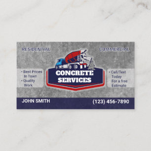 Cartes de visite pour service de béton