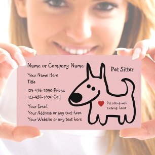 Cartes de visite pour service de gardiennage d'ani