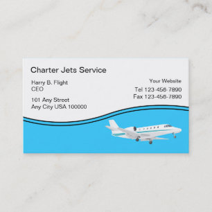 Cartes de visite pour service de jet à la demande