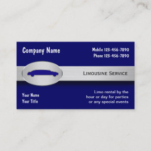 Cartes de visite pour service de limousine