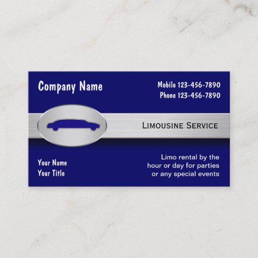 Cartes de visite pour service de limousine (Devant)