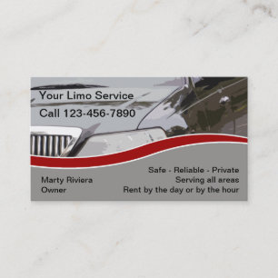 Cartes de visite pour service de limousine