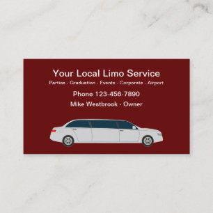 Cartes de visite pour service de limousine allongé