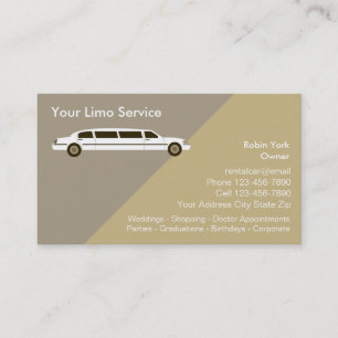 Cartes de visite pour service de location de limou