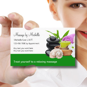 Cartes de visite pour service de massage naturel