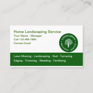 Cartes de visite pour service de pelouse et d'amén