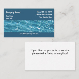 Cartes de visite pour service de piscine