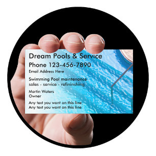 Cartes de visite pour service de piscine