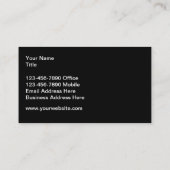 Cartes de visite pour service de planification de  (Dos)