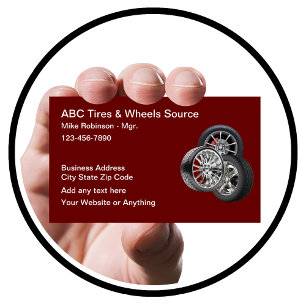 Cartes de visite pour service de pneus de voiture