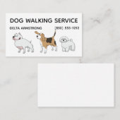 Cartes de visite pour service de promenade de chie (Devant / Derrière)