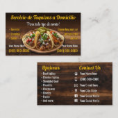 Cartes de visite pour service de tacos (Devant / Derrière)