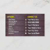 Cartes de visite pour service de tacos (Dos)