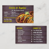 Cartes de visite pour service de tacos (Devant / Derrière)