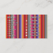 Cartes de visite pour service de tacos (Dos)