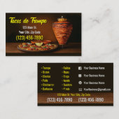 Cartes de Visite pour Service de Tacos (Devant / Derrière)