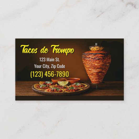 Cartes de Visite pour Service de Tacos (Devant)