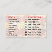 Cartes de visite pour service de tacos (Dos)