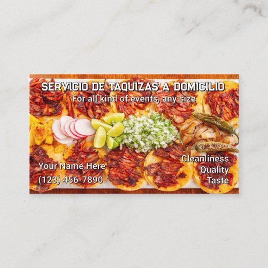 Cartes de visite pour service de tacos (Devant)