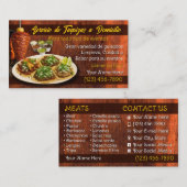 Cartes de visite pour service de tacos (Devant / Derrière)