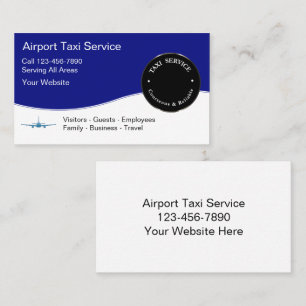Cartes de visite pour service de taxi aéroportuair