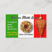 Cartes de visite pour service de traiteur de tacos (Devant)