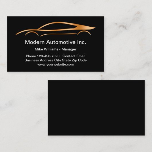 Cartes de visite pour services automobiles de luxe (Devant / Derrière)