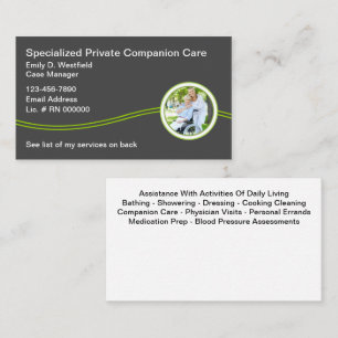 Cartes de visite pour services d'accompagnement à