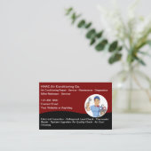 Cartes de visite pour services de climatisation CV (Debout devant)
