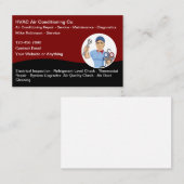 Cartes de visite pour services de climatisation CV (Devant / Derrière)