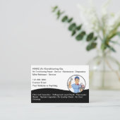Cartes de visite pour services de climatisation CV (Debout devant)